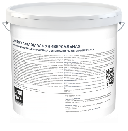 Эмаль акриловая LINNIMAX Аква Эмаль универсальная (колеруемый, 8.4 л, база 3 глянец)