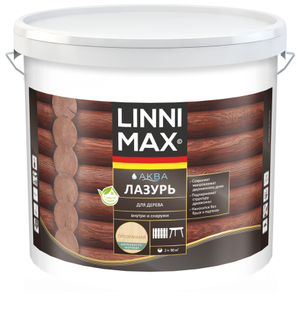 Лессирующий антисептик LINNIMAX Аква Лазурь для дерева Лессирующий антисептик LINNIMAX Аква Лазурь для дерева