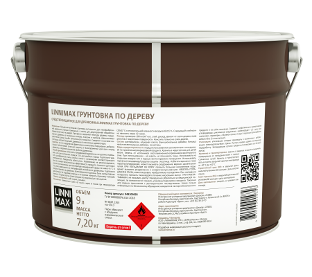 Лессирующий антисептик LINNIMAX Грунтовка по дереву (9 л)