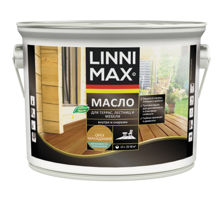 Средство защитно-декоративное для древесины LINNIMAX Масло для террас, лестниц и мебели (орех макадамия, 2.5 л) Средство защитно-декоративное для древесины LINNIMAX Масло для террас, лестниц и мебели (орех макадамия, 2.5 л)