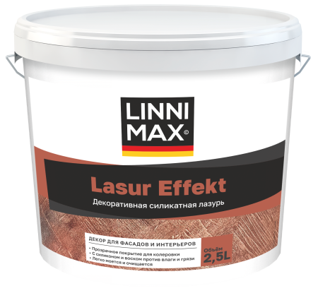 Декоративное лессирующее покрытие для внутренних работ LINNIMAX Lasur Effekt matt (2.5 л)