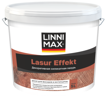 Декоративное лессирующее покрытие для внутренних работ LINNIMAX Lasur Effekt matt (5 л)
