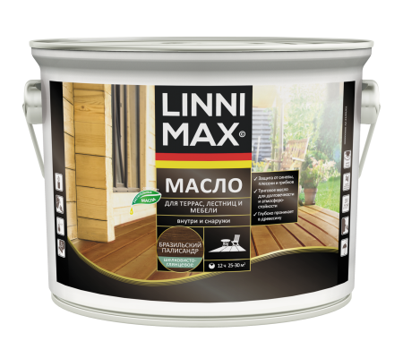 Средство защитно-декоративное для древесины LINNIMAX Масло для террас, лестниц и мебели (бразильский палисандр, 2.5 л) Средство защитно-декоративное для древесины LINNIMAX Масло для террас, лестниц и мебели (бразильский палисандр, 2.5 л)